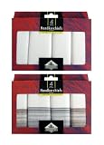 8 Pack Mens 100% Cotton Handkerchiefs (4White & 4 With White Bordered) 15x15 (38cm x38cm)
