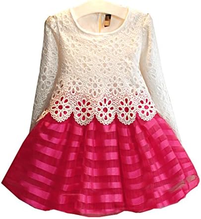 Christmas Gift for Little Girl's Long Sleeve Princess Dress Party Dress Skirt 4t pink