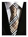 MENDENG Woven Classic Check Business Tie Men's Party Necktie Formal Plaid Ties,Brown,One Size