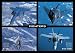 Fighters (4 Jets, F-15E, F-117A, F-16, F/A-18C) Art Poster Print - 24" X 36"
