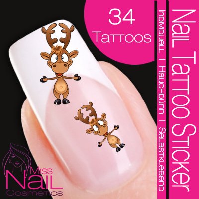 Nail Tattoo Sticker Weihnachten - Rentier Preisvergleich