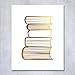 DIGIBUDDHA Stack of Books Gold Foil Decor Library Print Reading Study Modern Wall Art Poster 8 inches x 10 inches A19