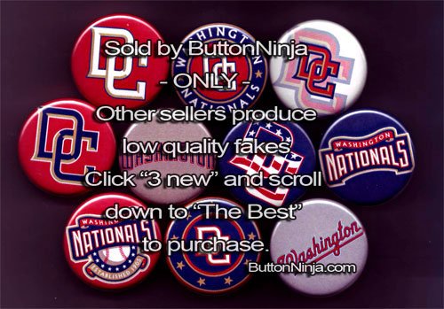 Set of 10 Washington Nationals Pins 1.25
