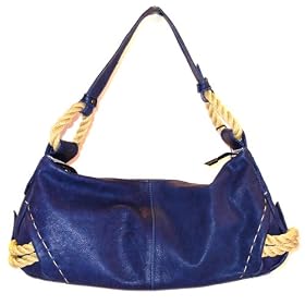 Innue Navy Blue Leather Hobo Satchel Bag Handbag