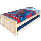 IMAGE OF Kids Captains Bed- Twin Size - Low Headboard and Footboard Includes Trundle Solid Wood