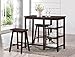 Acme Furniture Nyssa 73050 3Piece Pack Counter Height Set, Walnut, One Size