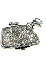 Welded Bliss Sterling 925 Silver Charm Handbag Make-Up Bag Compact & Lipstick Inside, Clip Fit WBC1144