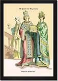 Framed Art Poster 20x30, Emperor and Princess of Byzantine, 8th Century