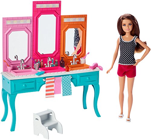 Barbie sisters skipper doll with bath vanity