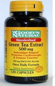Good N Natural - Standardized Green Tea Extract 500 mg (800 mg Polyphenols, 350mg EGCG) - 120 Caps