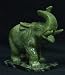 Trunk up Elephant Green Jade Carving Statue Sculpture Decor