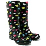Spy Love Buy New Pvc Festival Black Spot Wellies Wellington Boots Trinity