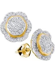 0.35CTW DIAMOND FLOWER MICRO PAVE EARRING