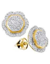 0.35CTW DIAMOND FLOWER MICRO PAVE EARRING