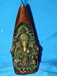 Ganesha in Conch Statue Ganesh Hindu God Brass Sculpture 7.5 Inch