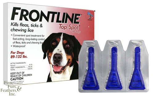 Frontline Top Spot Month-Long Flea & Tick Control (Red, for Dogs & Puppies 89-132 lbs., 3 Pack)