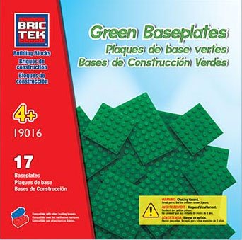 Brictek Base Plates Multi Sizes Green- 17 pcs