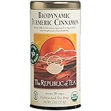 The Republic Of Tea Biodynamic Turmeric Cinnamon Herbal Tea, 36 Tea Bags, Premium 100% Biodynamic Blend