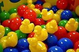 100 Pc Play Balls W/tote & 1 Dozen Plastic Ducky