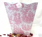 Pink Toile Wastebasket ~ Trashcan ~ Trash Holder ~ Trash Basket ~ French Vintage Toile Print