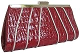 Croc Style Clutch Bag, Claret