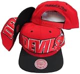 New Jersey Devils Red/Black Big Letter Two Tone Plastic Snapback Adjustable Plastic Snap Back Hat / Cap