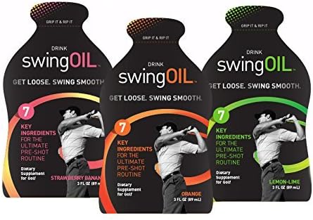 swingOIL Sports Drink For Golf - 12 Pack (4 x Orange/Strawberry Banana/Lemon-...