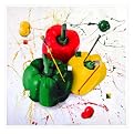 Peppers of Color by Roderick Stevens Signed Giclée Art - 36x 36x1.5"