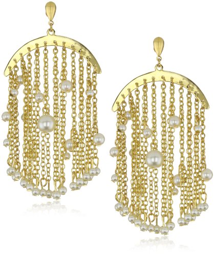 Joanna Laura Constantine Pearl and Chain Drop Earrings