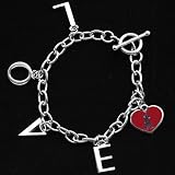MLB Touch by Alyssa Milano Los Angeles Angels of Anaheim Ladies Love Chain Charm Bracelet