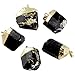 SUNYIK Irregular Tumbled Natural Black Tourmaline Pendant for Necklace,Gold Plated