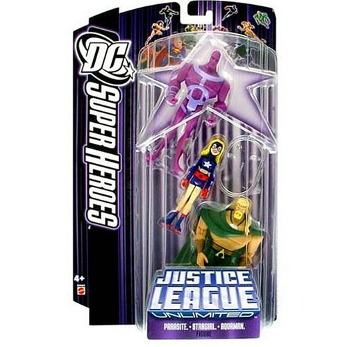  Justice League Unlimited Parasite, Stargirl, Aquaman Action Figure Set