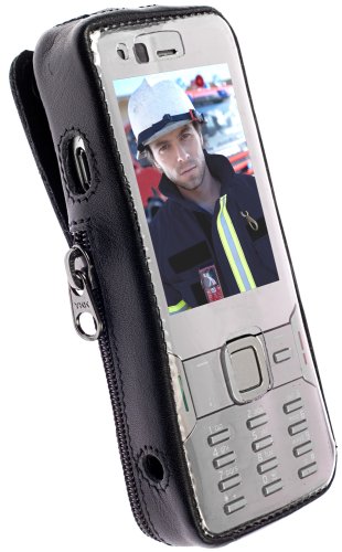 Krusell 89310 Classic Multidapt Leather case with SpringClip for Nokia N82 (Black)