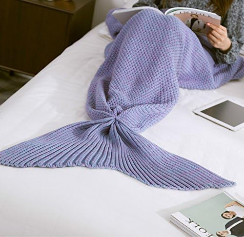 71''x35.5''/56''x28''/35.5''x20'' Knitted Mermaid Tail Blanket For Adults and Kids