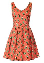 Cotton/Spandex/Knit Tropical Print Pleated  Dress