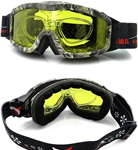 Clearly Night Vision Unisex Snowboarding Goggles UV Protection Anti-Fog Ski Goggles Over Presription Glasses with Original Goggles Case