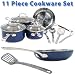 Kitchen & Housewares : Roy Yamaguchi 11-piece Stainless Steel Blue Cookware Set