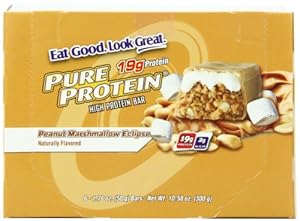 Pure Protein Bar, Peanut Marshmallow Eclipse, 6 Bars, 1.76 Ounces (Pack of 12)