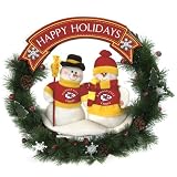 Kansas City Chiefs NFL Team Snowman Wreath 20 inches