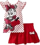 Disney Girls 2-6x Minnie Mouse 2 Piece Knit Shirt and Divided Skirt