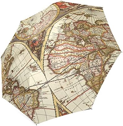 Old Maps Of The World Folding Rain Umbrella/Parasol/Sun Umbrella