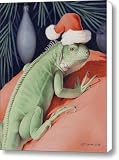 Santa Claws - Bob the Lizard Canvas Print / Canvas Art - Artist Amy S Turner