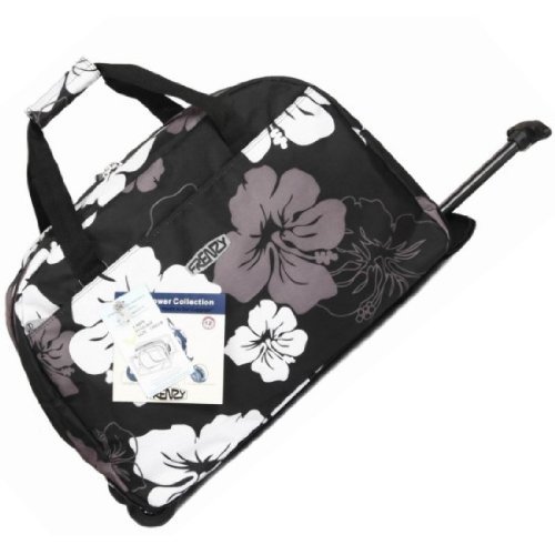 Frenzy - Fleures - Valise de voyage - Acceptée en cabine - Sac noir