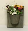 Country French Metal Embossed Wall Planter Floral Arrangement