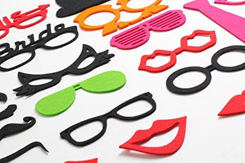 Eco Felt Colorful Props On A Stick Mustache Photo Booth Party Fun Wedding Favor Christmas Birthday Favor