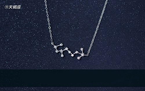 Women's S925 sterling silver diamond necklace clavicle Zodiac ruler (Scorpio)