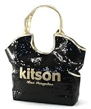 【KITSON LA】 KITSON キットソン LARGE SEQUIN LOS ANGELES トート Lサイズ ブラック×ゴールド