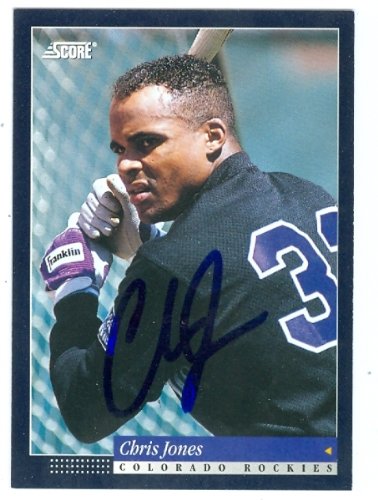 Chris Jones Autographed/Hand Signed MLB Baseball Card (Colorado Rockies) 1994 Score #148