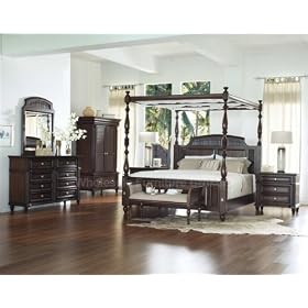 4 PC Tamarind Grove Poster Bedroom Furniture Set with Canopy by Fairmont Designs