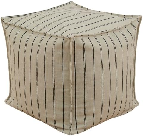 Chooty Bernard Raven Seamed Beads Hassock, 17 by 17-Inch, Grey/Navy